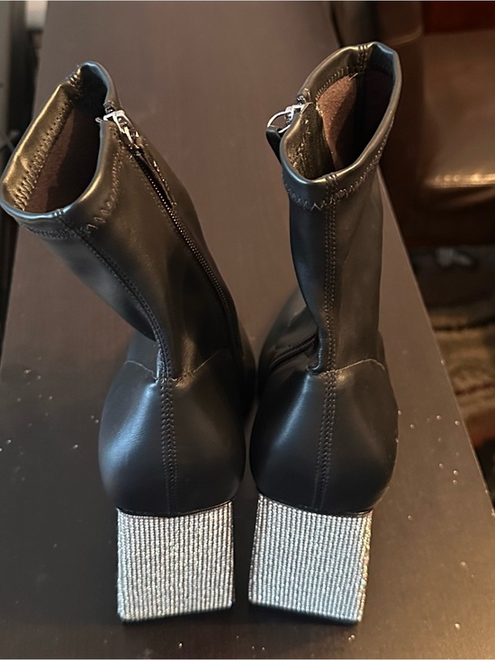 SCHULTZ Shoes - Schultz Black Stretch Ankle Boots with Sparkling Block Heels